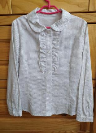 Рубашка блуза школьная minimi, хлопок. 122р. 6 / 7 лет.