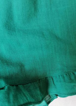 Легкий ромпер комбінезон сарафан з натуральної тканини на ґудзиках з рюшами бретелі регулюються льон6 фото