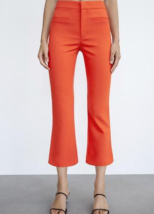 Штаны zara mini flare trousers - s