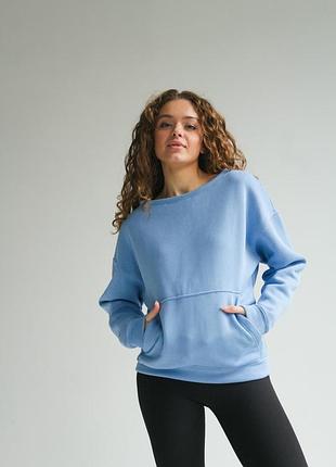 Качественный женский свитшот голубой