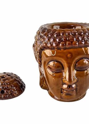 Аромалампа керамическая "будда" коричневая (14х10,5х11 см)7 фото