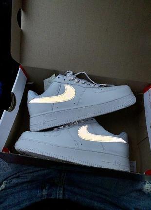 Кроссовки женские nike air force 1 reflective white4 фото