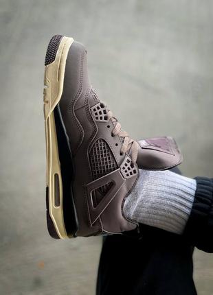 Nike air jordan 4 retro  a ma maniere violet ore кроссовки коричневые кожаные2 фото
