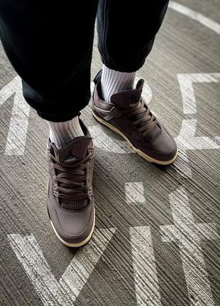 Nike air jordan 4 retro  a ma maniere violet ore кроссовки коричневые кожаные4 фото