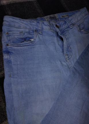 Женские джинсы скинни скинни с необработанным краем высокая посадка синие, голубые, скинны8 фото