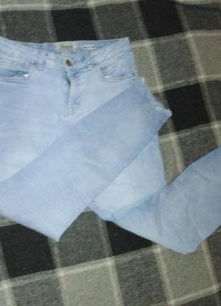 Женские джинсы скинни скинни с необработанным краем высокая посадка синие, голубые, скинны