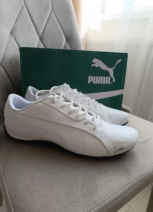 Кеды кроссовки кожа кожа кожаные белые крассовки кеды puma drift cat 5 core puma white