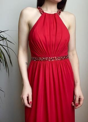 Вечернее платье насыщенного красного цвета2 фото