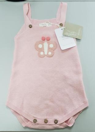 Sfera испания вязаный песочник комбинезон летний новорожденной девочке 6-9м 68-74см розовый1 фото