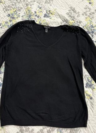 Кофтинка лонгслів жіночий mango зі стразами