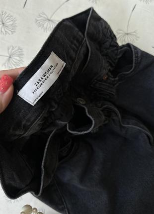 Zara s m размер черная джинсовая мини юбка свободного кроя3 фото