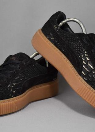 Кроссовки замшевые женские puma basket platform exotic skin оригинал 42 р/27 см5 фото