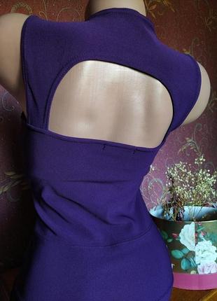🔥распродаж🔥 фиолетовое короткое облегающее платье с открытой спиной от boohoo6 фото