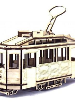 3d конструктор-пазл з дерева handygames "львівський трамвай" 151 деталь
