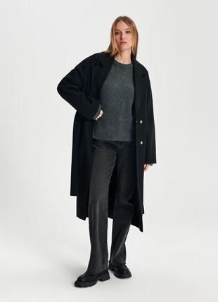 Женское деми драповое пальто под пояс4 фото