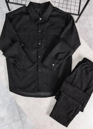 Весенний мужской вельветовый костюм на каждый день приталенный