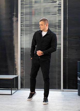 Весенний мужской вельветовый костюм на каждый день приталенный