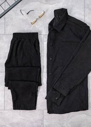 Весенний мужской вельветовый костюм на каждый день приталенный