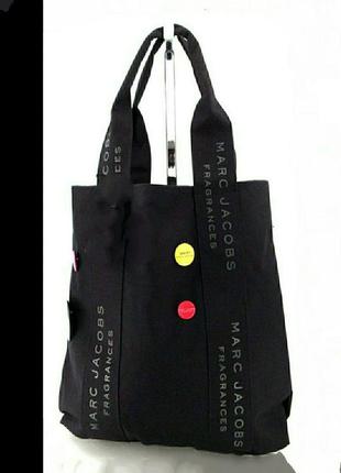 Marc jacobs tote bag black  сумка шоппер canvas /8380/
