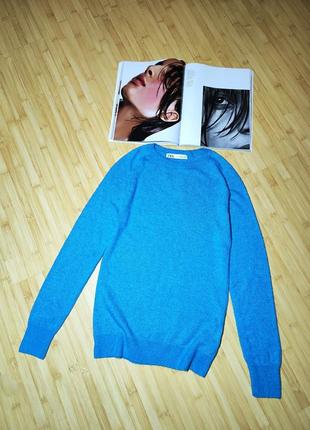 Zara🔥 насыщенный бирюзово - голубой свитер1 фото