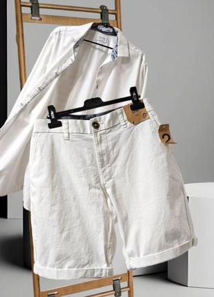 Белые хлопковые шорты чинос f&f3 фото