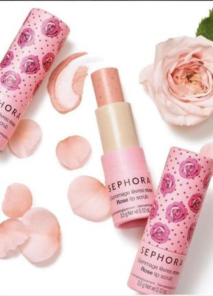 Скраб для губ sephora rose lip scrub3 фото