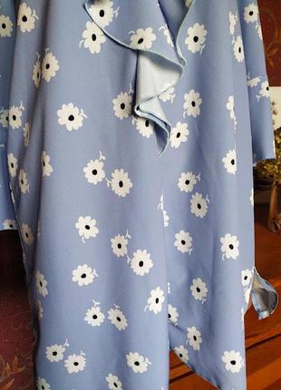 Платье - туника с рюшами и с цветочным принтом от liby loves3 фото