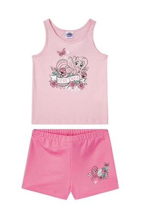 Набор для девочки (футболка и шорты), рост 122-128, цвет розовый2 фото