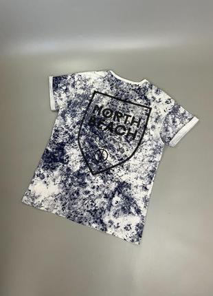 Стильная разрисованная футболка topman, топман, белая, темно синяя, дай, с принтом на груди, принт на спине5 фото