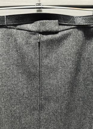 Трендова шерстяна пряма сіра юбка.8 фото