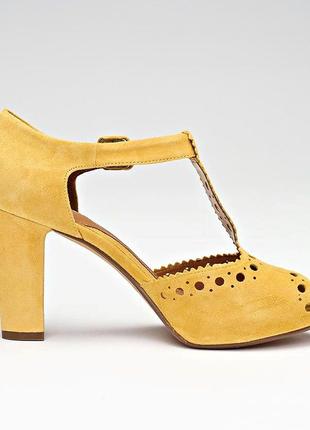Замшевые желтые босоножки на каблуке clarks &lt;unk&gt; интертоп5 фото