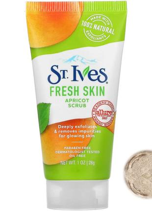 St. ives fresh skin абрикосовий скраб 28 г 1 рідк. унція для шкіри обличчя відлущує очищає ive-10380