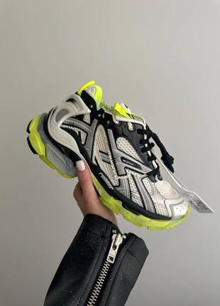 Круті жіночі кросівки у стилі blcg runner trainer black pink silver premium сріблясті з салатовим
