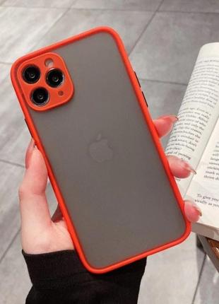 Чехол funda bumper mat case for iphone 11pro max red