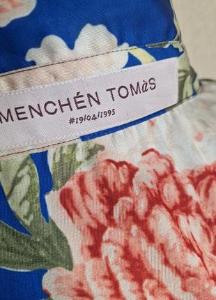 Яркая блузка, блуза, рубашка из натурального шелка с объемными рукавами menchen tomas, оригинал7 фото