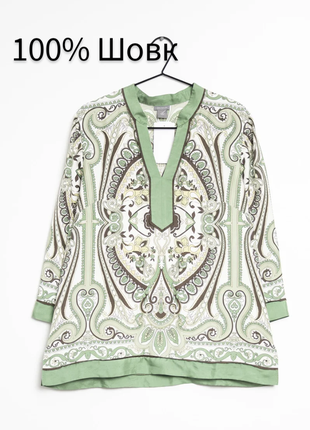 //блуза181023 //ann-taylor рубашка  блузка бохо вінтаж в принт етно ретро шовк шовкова3 фото