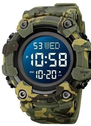 Годинник наручний чоловічий skmei 1968cmgn green camo, водонепроникний чоловічий годинник. колір: камуфляж