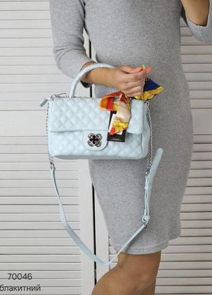 Жіноча якісна сумка , стильний клатч з еко шкіри на 2 відділи блакитна2 фото