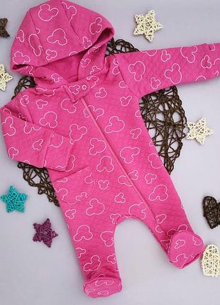 Комбинезон человечек для новорожденного (ткань капитон начес + подкладка)