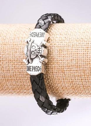 Браслет череп эко кожа