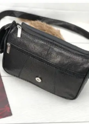 Женская кожаная сумка кросс-боди с регулируемым плечевым ремнем4 фото