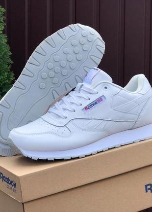reebok Mujer classic кроссовки кеды мужские месочек классик белые кожаные кожа отличное качество весенние осенние демисезонные демисезоны