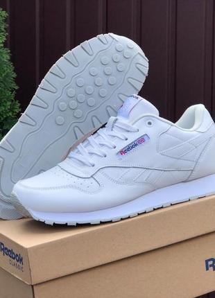 Reebok classic кроссовки кеды мужские месочек классик белые кожаные кожа отличное качество весенние осенние демисезонные демисезоны1 фото