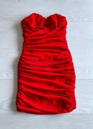 Червоне міні сукня футляр з корсетом вечірнє rare