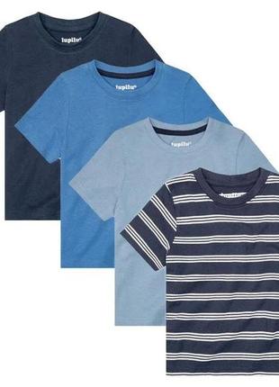 Дитячі футболки для хлопчиків lupilu®, 4 шт., виготовлені з м'якого однотонного трикотажу