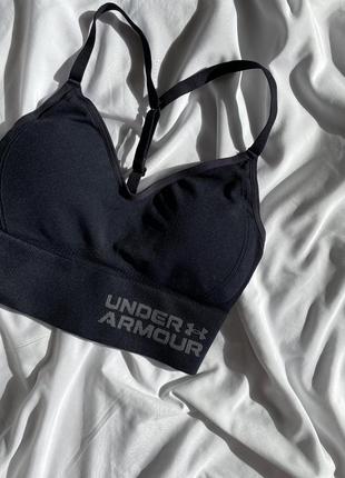 Черный бесшовный спортивный топ under armour, лиф, бра2 фото