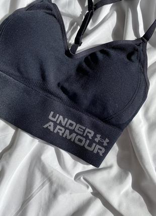 Черный бесшовный спортивный топ under armour, лиф, бра3 фото