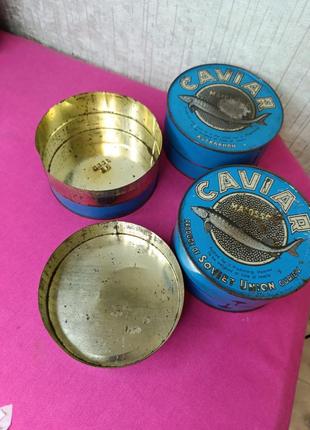 Жестяна металева банка з пвд чорної вкри ссср радянська caviar6 фото