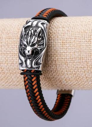 Браслет вовк еко шкіра