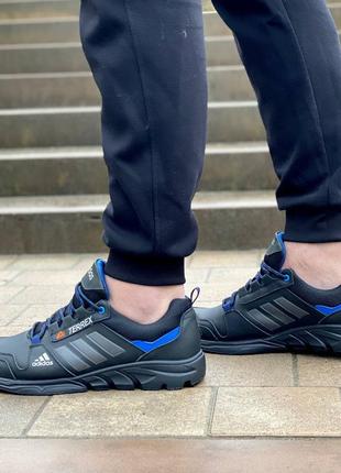 Мужские кожаные, синие, стильные и качественные кроссовки adidas terrex. от 40 до 45 рр. 1021 дм6 фото